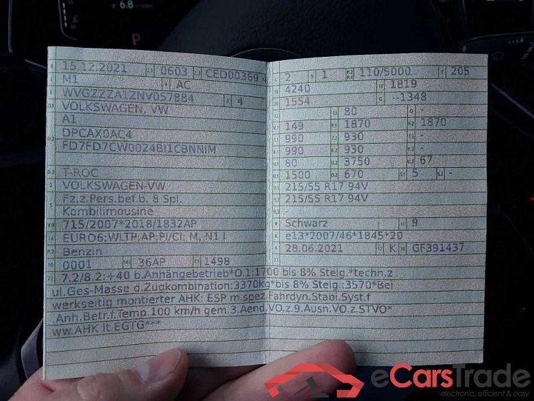 VOLKSWAGEN T-Roc (A11)(09.2017->2021) DE - SUV5 1.5 TSI EU6d, Sport OPF (EURO 6d), 2020 - 2022 #2
