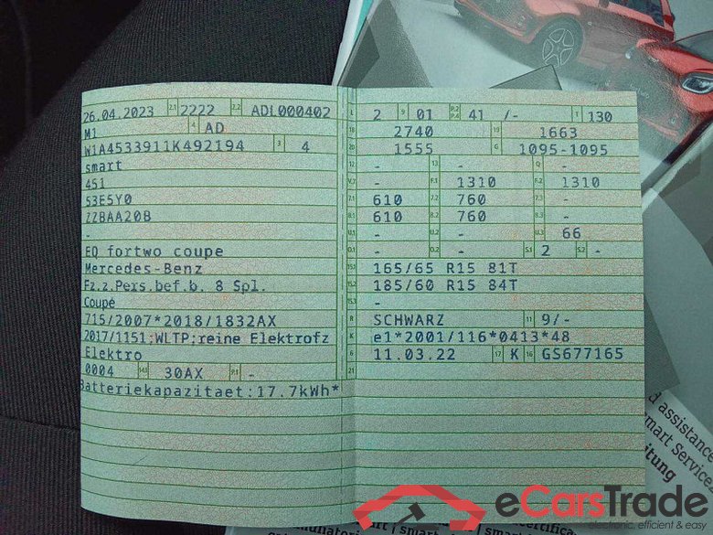 Smart fortwo coupe (11.2014->2023) DE - LimS3 electric drive / EQ, EQ passion, (Facelift) 2019 - 2023 #6