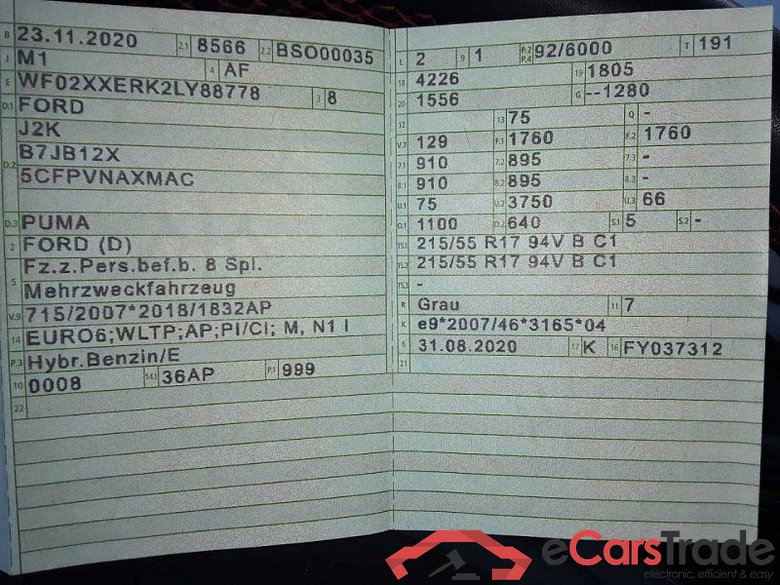 Ford Puma (2019->) DE - SUV5 1.0 EcoBoost Mild Hybrid EU6d-T, ST-Line X S/S (EURO 6d-TEMP), 2020 - #6