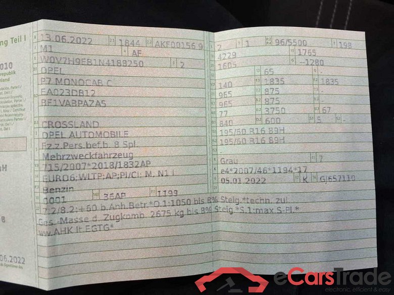 Opel Crossland (X)(2017->) DE - SUV5 1.2 Turbo EU6d, Ultimate (EURO 6d), (Facelift) 2020 - 2022 #6