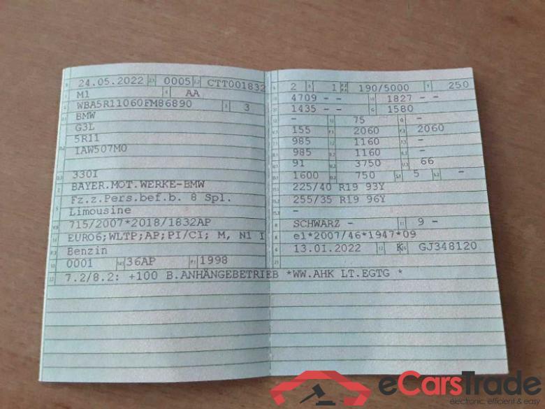 BMW Baureihe 3 Lim. (G20)(2018->) DE - Lim4 330 i EU6d, M Sport (EURO 6d)(OPF), 2020 - 2022 #2